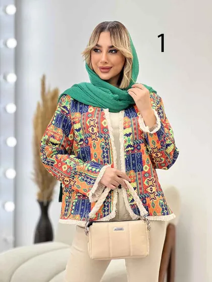 مانتو طرح دار آستین ریش