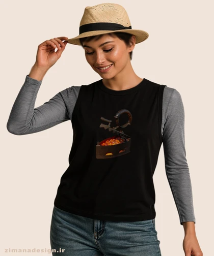 تاپ مردانه و زنانه نوستالژی طرح اتو ذغالی