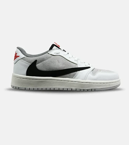 کفش کتانی مردانه سفید طوسی مشکی NIKE travis scott