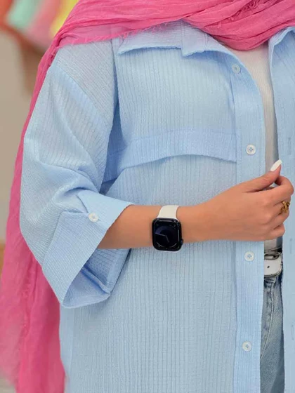 مانتو برش‌دار سر آستین دکمه