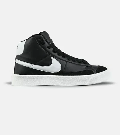 کفش کتانی ساق‌دار مردانه و زنانه مشکی سفید Nike Blazer Low 77