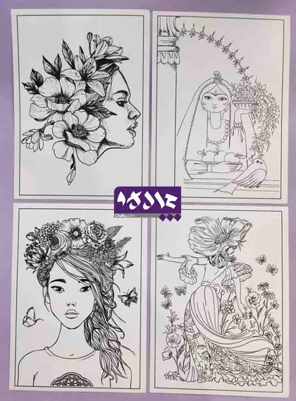 پک رنگ آمیزی بزرگسالان مدل ژینا