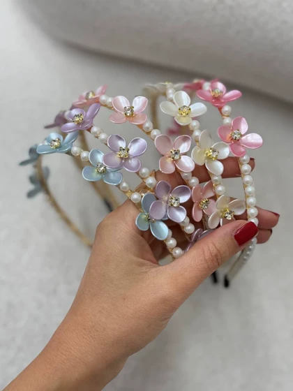 تل وارداتی گل‌دار مرواریدی