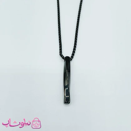 گردنبند مردانه مدل مکعب عشق مارپیچ مشکی کد 7128
