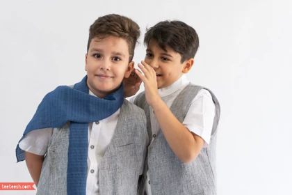 ست جلیقه شلوارک طوسی