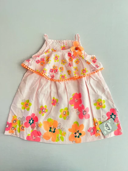 سارافون نخی بچه گانه ترک طرح گل‌گلی 20049