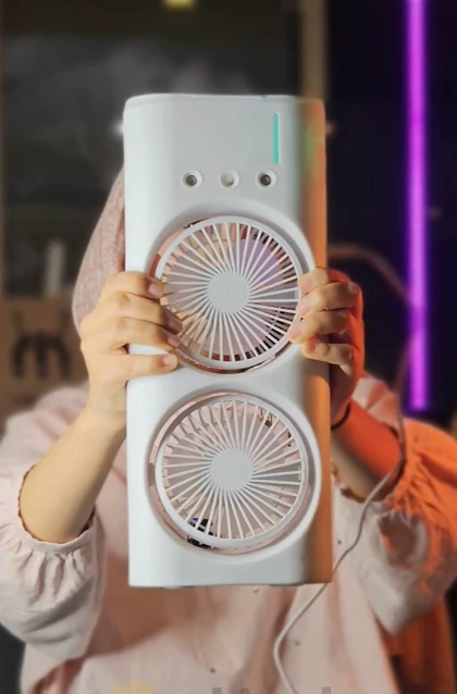 پنکه رو میزی مه پاش دوقلو مدل double Spray Fan