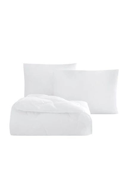 ست لحاف و بالش یک نفره Yataş مدل Handy Roll Pack پلی‌استر - سفید