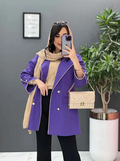مانتو کتان لمه مغزی دوزی
