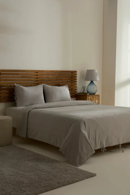 سرویس روتختی دو نفره Karaca Home مدل Carmine پنبه‌ای - طوسی