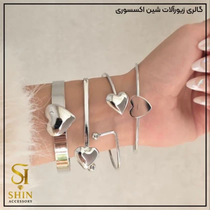 پک بنگل زنانه آبکاری نقره کد bz03