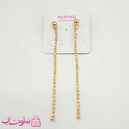 گوشواره آویز بلند ژوپینگ مدل توپی