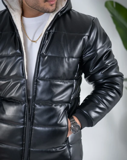 کاپشن مردانه چرم مازول_کد4726