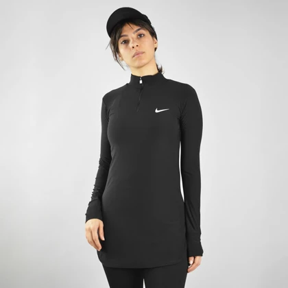 استرج آستین بلند نیم زیپ ورزشی زنانه نایک مدل VHD-3K1452 مشکی