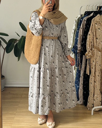 پیراهن مانتویی گلسا همراه کمربند 1