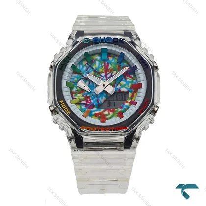 ساعت جیشاک GA2100 مردانه شیشه ای صفحه آبرنگ G-Shock-5814-G