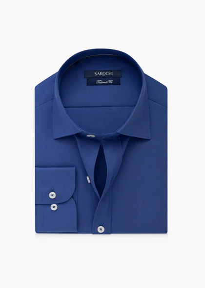 پیراهن کلاسیک فلورا ساده آبی تیره