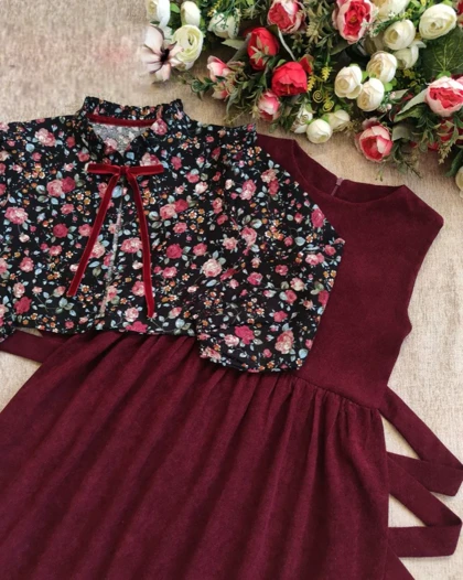 کت سارافن دخترانه گل‌گلی