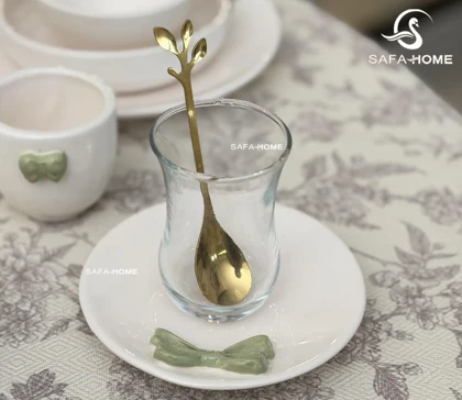 سرویس صبحانه خوری دوژان طرح پاپیون سبز 25 پارچه
