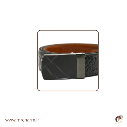 کمربند دورنگ چرم کروکودیلی mrc118-07
