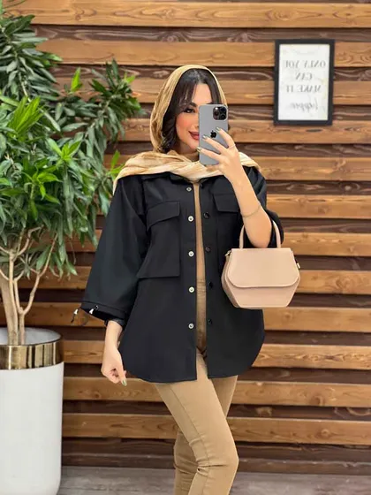 بارانی دوجیب آستین گت دار