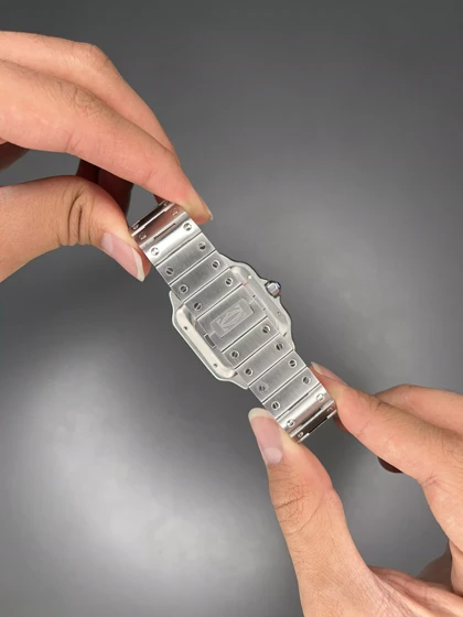 ساعت مچی کارتیه د سانتوس اتوماتیک عدد عربی صفحه سبز Cartier