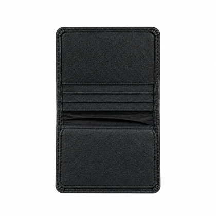 کیف کارتی چرم طبیعی مدل وکتور مشکی