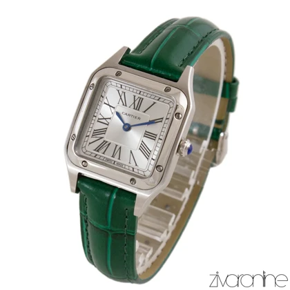 ساعت کارتیر سانتوس دومونت بند سبز 104074