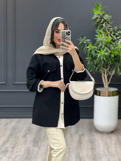 مانتو ترکیبی آستین پیله