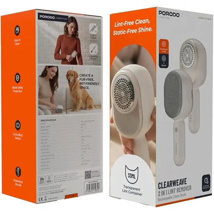 پرزگیر لباس پورودو Porodo مدل PDLFSTJS31WH شارژی