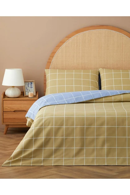 سرویس روتختی دو نفره English Home مدل Gridline روتختی با ملحفه