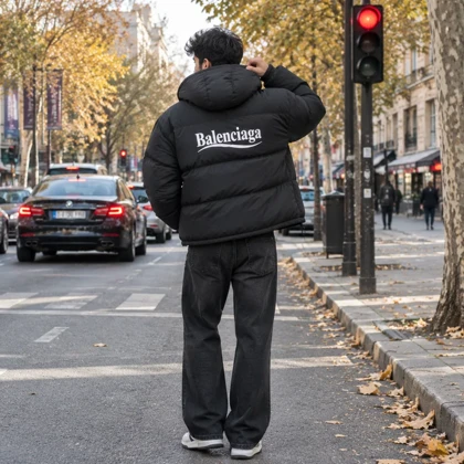 کاپشن ضد آب داخل پشمی Balenciaga-مشکی