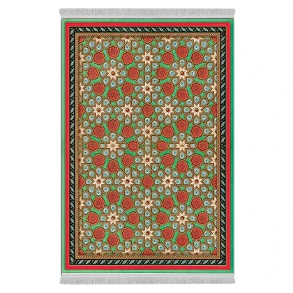 فرشینه از جنس پارچه هازان مخمل ترک طرح سنتی و مدرن برند دفه کد DAMG616