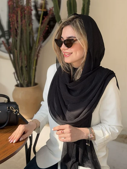 شال نخی پلیسه بامبو کد 766
