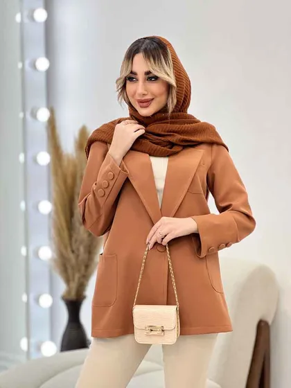 مانتو مازراتی یقه انگلیسی تک جیب