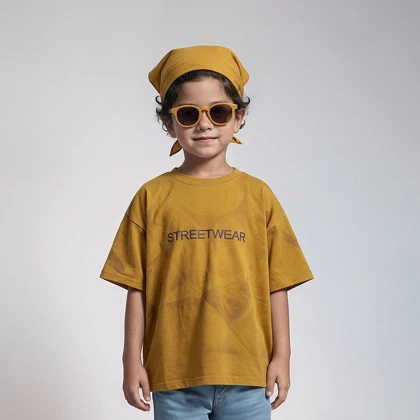 تیشرت بچگانه طرح STREET WEAR کاراملی سایز 50,55,60