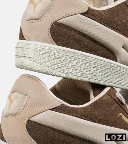 کفش کتانی ورزشی قهوه ای کرم مردانه و زنانه PUMA suede XL crushمدل 7456