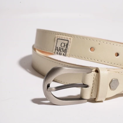 کمربند چرم زنانه کرم مدلwiki-IV