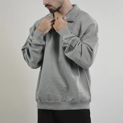 دورس نیم زیپ اسپرت ان وای سی مدل VLS-4H0818 طوسی