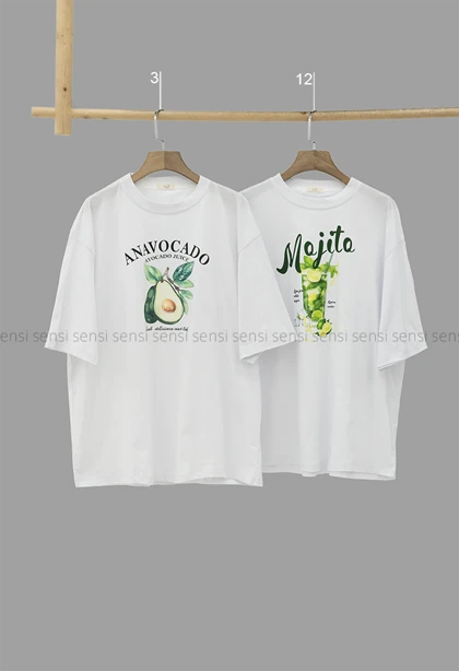 تیشرت لانگ چاپی کد1006258