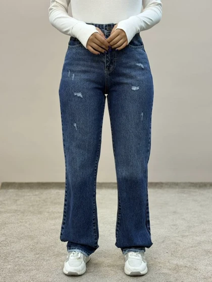 شلوار استریت جین آبی تیره تینت بروسو