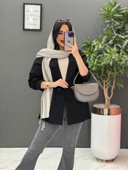 مانتو لینن یقه نامتقارن