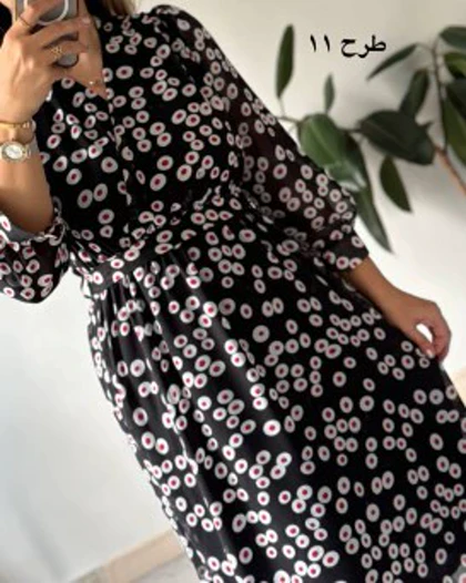پیراهن حریر سرمه سری 14