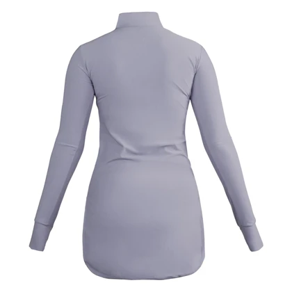 استرج آستین بلند نیم زیپ ورزشی زنانه نایک مدل VHD-3K1452 یاسی