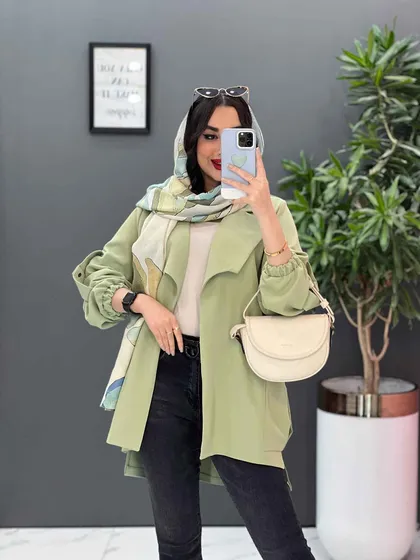 مانتو آستین کش جیب پیله