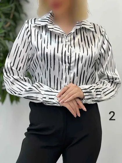 شومیز ساتن طرح دار