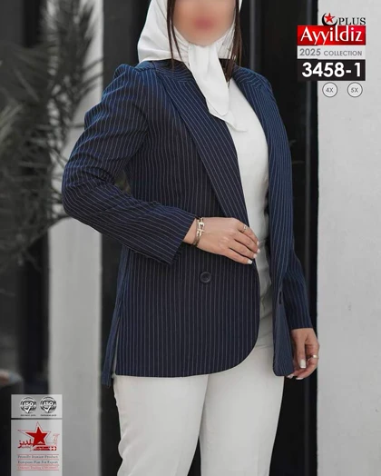 کت مجلسی دیپلمات زنانه سایز بزرگ کد 3458
