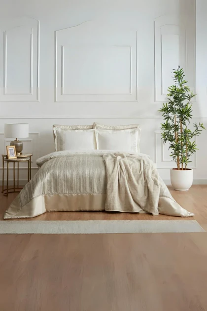 سرویس روتختی دو نفره Karaca Home مدل Marbella 8 تکه - شیری