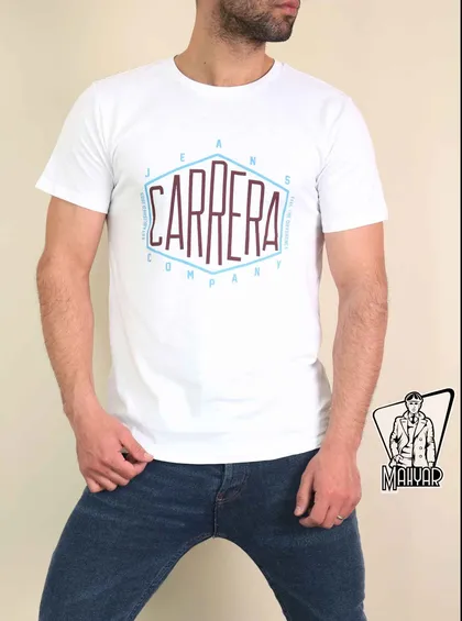 تیشرت سفید آستین کوتاه CARRERA