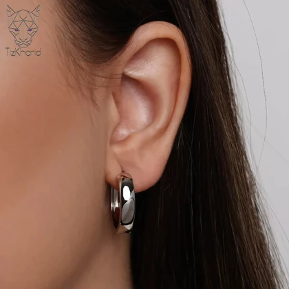 گوشواره حلقه‌ای ژوپینگ مینیمال سیمپل